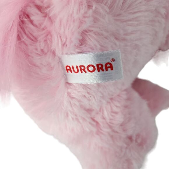 Aurora Pink Unicorn With Shiny Silver Horn Plush Stuffed Animal 11" Seated 2019 - Picture 7 of 11